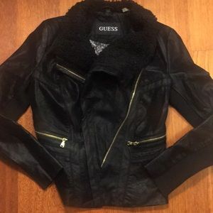 GUESS faux leather & fur jacket